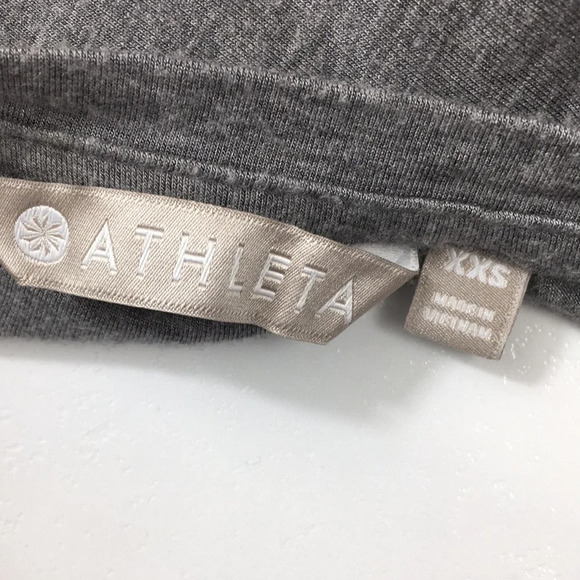 Athleta Gray Draped Crew T Shirt Jersey Dress Womens XXS Short Sleeve - Picture 6 of 11